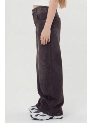 Haykids Unisex Geniş Paça Wide Leg Bol Alt Giyim Kot Pantolon