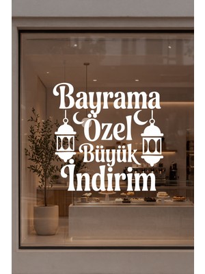 Mıgnatıs Bayrama Özel Vitrin Cam Sticker – Mağaza Kampanya Vitrin Yazısı