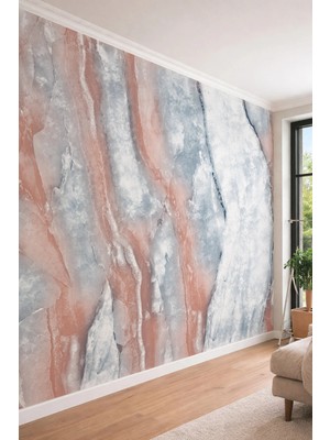 Dreamwall Lüks Oniks Mermer Desenli Kristal Efektli Tek Parça Tekstil Duvar Kağıdı