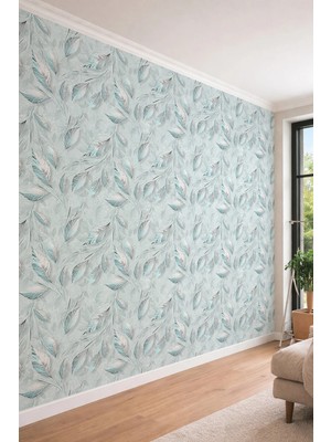 Dreamwall 3 Boyutlu Kabartma Efektli Soft Yaprak Desenli Tek Parça Tekstil Duvar Kağıdı