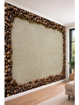 Dreamwall Kahve Çekirdeği Çerçeve Desenli Tekstil Duvar Kağıdı