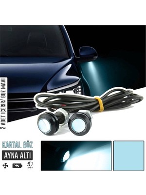 Solveks Lamba Ayna Altı Gündüz Farı Kartal Göz Cob 12V Buz Mavı Ice Blue   ( 002737 ) Oto Aksesuar Premium