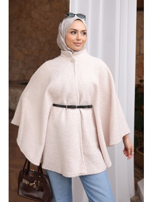 İmaj Butik Taş Kemerli Buklet Panço