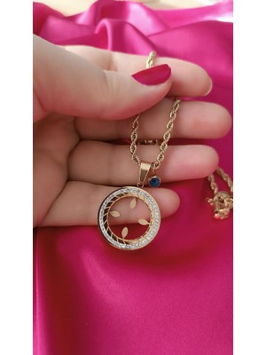 Çelik Kararma Yapmaz Çeyrek Yuvalı Kolye