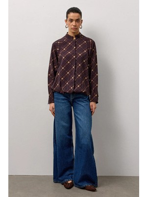 Molene Kahverengi Ekose Desen Gömlek