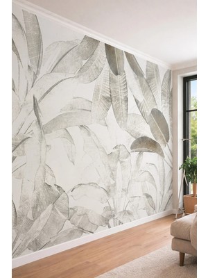 Dreamwall Palmiye Yaprağı Desenli Modern Tek Parça Tekstil Duvar Kağıdı