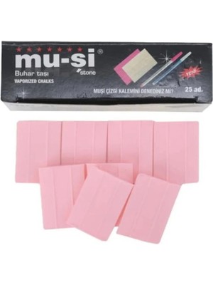 Mu-Şi Buhar Ile Uçan Kumaş Sabun Çizgi Taşı 1 Kutu 25 Adet (Pembe Renk)