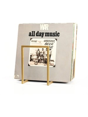 Merzana Metal Plaklık Lp Plak Standı – Dergilik ve Plak Organizeri Gold Modern Tasarım