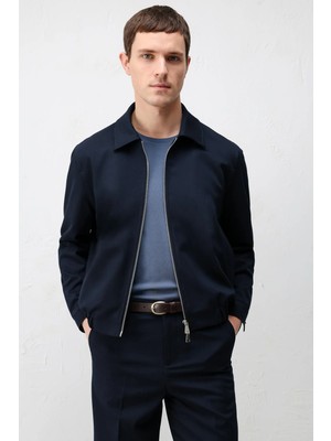 Antioch Lacivert Bel Lastikli Erkek Mont