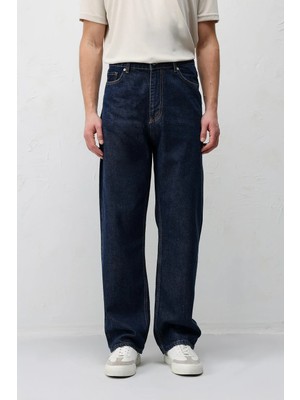 Antioch Lacivert Baggy Fit Erkek Jean