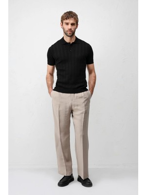 Antioch Siyah Dokulu Triko Erkek Polo T-Shirt