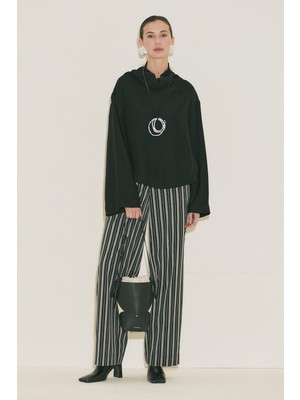 Manuka Dokulu Dökümlü Bluz Siyah