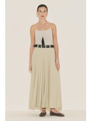 Manuka Etek Formlu Geniş Pantolon Yeşil