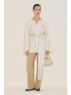 Manuka Dokulu Dökümlü Tunik Inci