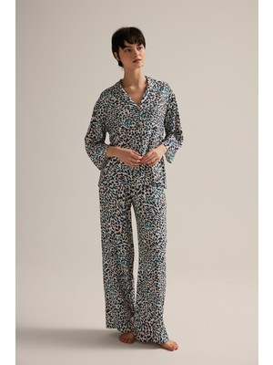 Hays Kadın Dokuma Uzun Kollu Gömlek Pantolon Takım