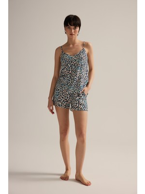 Hays Kadın Dokuma Ayarlanır Ip Askılı V Yaka Atlet Şortlu Takım