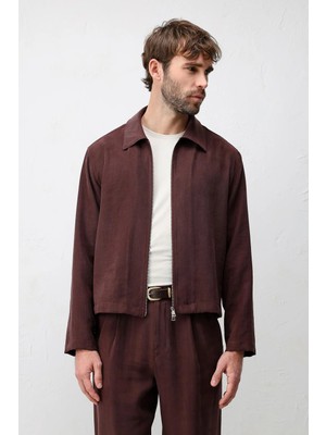 Antioch Bordo Lyocell Karışımlı Yazlık Ceket