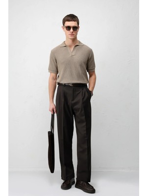 Antioch Bej Premium Dokulu Erkek Triko T-Shirt