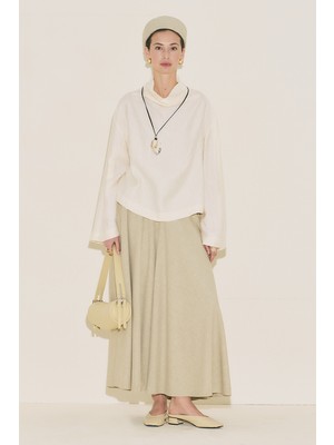 Manuka Dokulu Dökümlü Bluz Inci