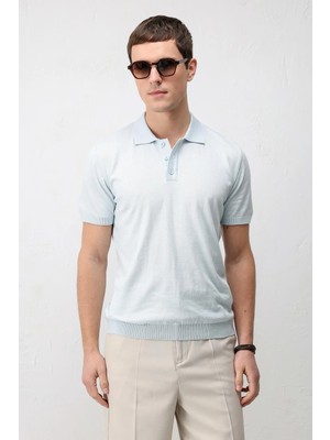 Antioch Bebe Mavi Comfort Slim Erkek Triko Polo T-Shirt