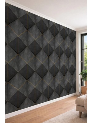 Dreamwall Mermer Dokulu Çizgili Prizma Desenli Tek Parça Tekstil Duvar Kağıdı