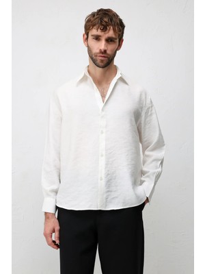 Antioch Ekru Modal Karışımlı Relax Fit Erkek Gömlek