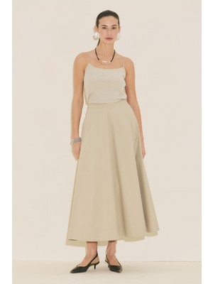 Manuka Kup Detaylı Kloş Etek Taş