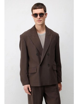 Antioch Kahve Modal Karışımlı Relaxed Fit Erkek Blazer Ceket
