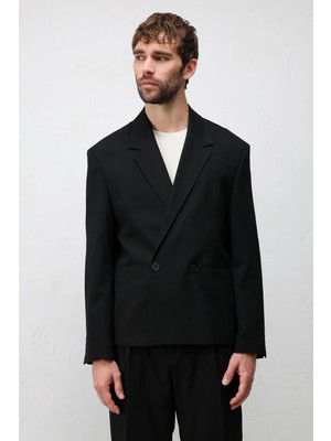 Antioch Siyah Relaxed Fit Erkek Blazer Ceket