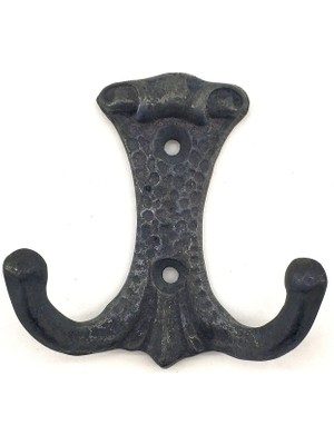 Antika Tarz Dekoratif Pirinç Anıt Çiftli Vestiyer Askı - 85X72 Mm, Oksit Nemere Home