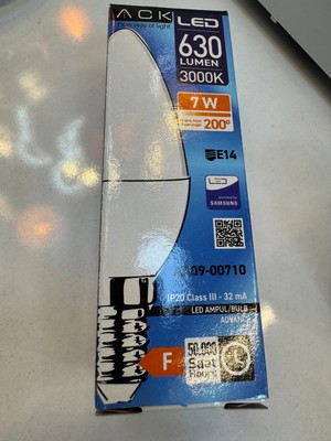 Ack E14 Günışığı 630 Lümen 10 Lu Paket