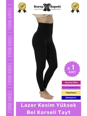 Carlburn #tayt 2 Beden Küçülten Diz Iz Yapmayan Kaymaz Toparlayıcı Lazer Kesim Yüksek Bel Korseli Tayt