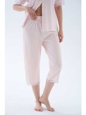 Hays Kadın Pamuklu Dantelli Kapri Pijama Altı
