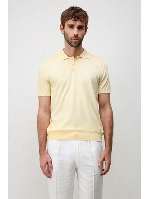 Antioch Sarı Comfort Slim Erkek Triko Polo T-Shirt