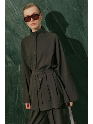 Manuka Yuı Kuşaklı Ceket Kahverengi