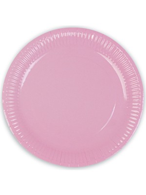 Party Express Karton Tabak 23CM 8'li - Makaron Pembe