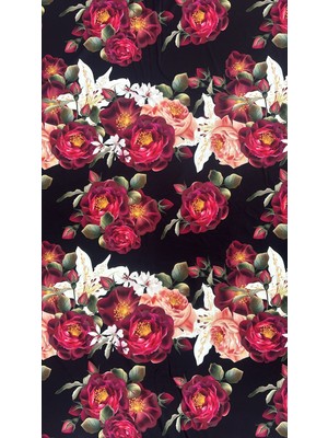 Kumaş Baskı Dünyası Sandy Kumaş Dijital Baskılı Canlı Renklerde Elbise, Etek , Kimono Kumaşı