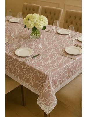 Rona Home Modern Pudra Desen Su Geçirmez Kalın Kumaş Leke Tutmaz Masa Örtüsü Dayanıklı, Kaliteli Kumaş