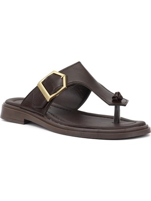 Gönderi(r) Kadın Kahverengi Parmak Arası Tokalı Günlük Terlik