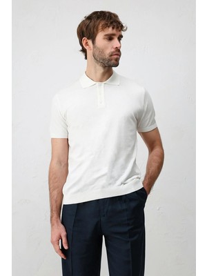 Antioch Ekru Comfort Slim Polo Yaka Erkek Triko T-Shirt
