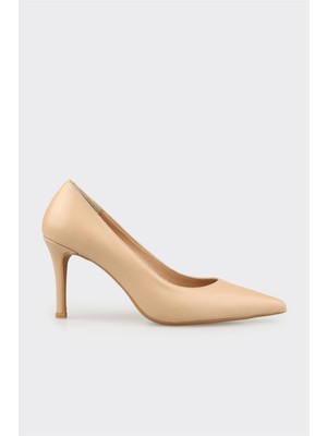 Elle Naturel Deri Kadın Stiletto