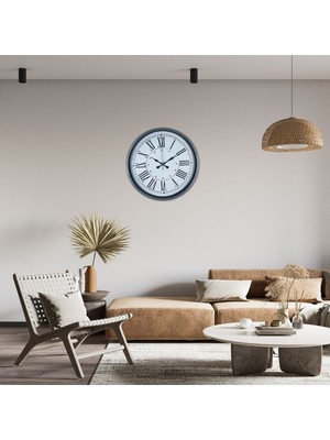 Çetiner Group Gri Dekoratif 36 cm Duvar Saati