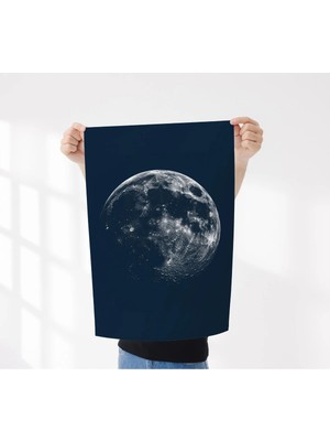 Rosaart Çerçevesiz Poster - Ay Yüzeyi Tasarımlı Dekoratif Duvar Posteri- Duvar Dekoru-Dijital Baskı