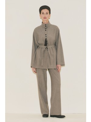 Manuka Yuı Kuşaklı Ceket Vizon