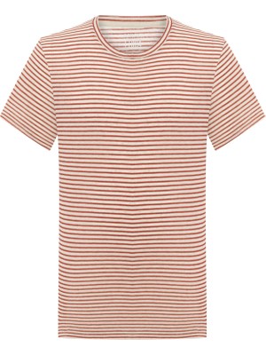 Keten Karışımlı Çizgili T-Shırt