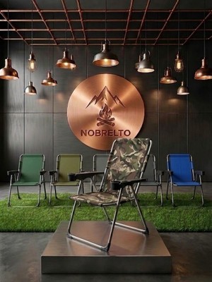 Nobrelto Premium Katlanır Kamp Sandalyesi - 130 kg Kapasiteli Çift Bardaklıklı Comfort Series