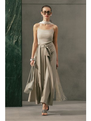 Manuka Asimetrik Kemerli Etek Taş