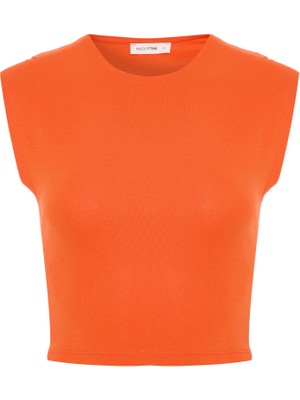 Bisiklet Yaka Crop T-Shırt