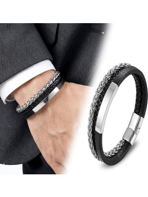 Fm 💎 Premium İsim Yazılabilir Çoklu Çelik Zincir Bileklik – Gümüş - 20 cm 31834B28D4