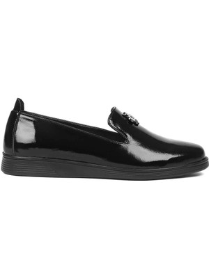 Celal Gültekin Kadın Siyah Rugan Deri Ayakkabı